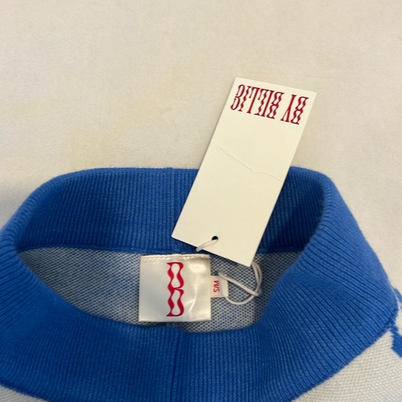 NWT By Billie Wave Bike Shorts, Blue/White, S/M - Picture 6 of 6